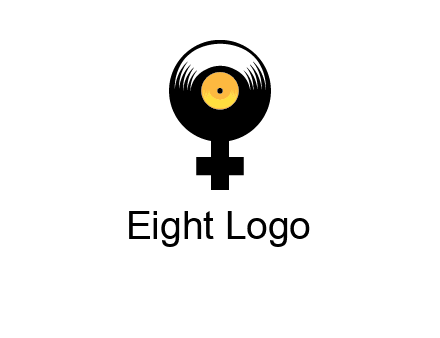 cross sign with gramophone cd logo
