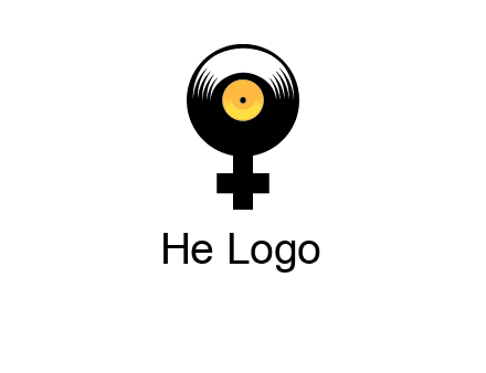 cross sign with gramophone cd logo