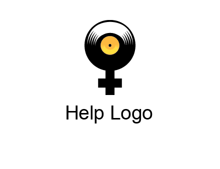 cross sign with gramophone cd logo