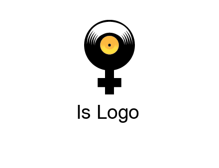 cross sign with gramophone cd logo