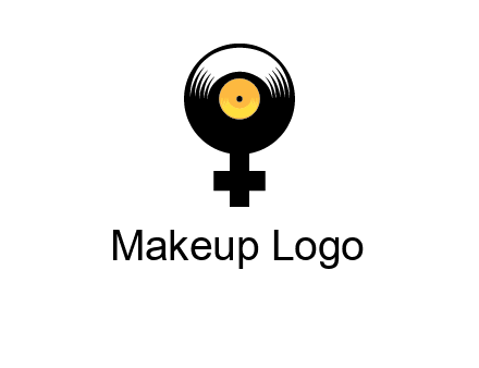cross sign with gramophone cd logo
