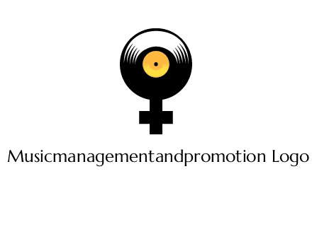 cross sign with gramophone cd logo