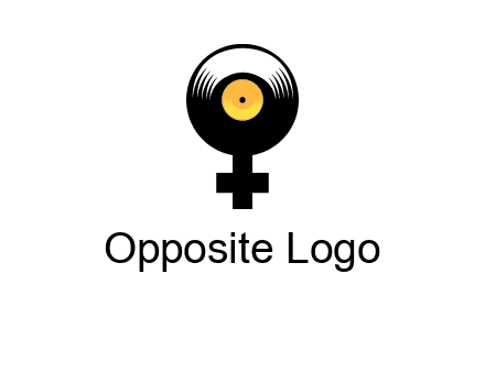 cross sign with gramophone cd logo