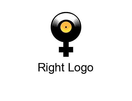 cross sign with gramophone cd logo