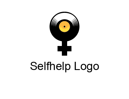 cross sign with gramophone cd logo