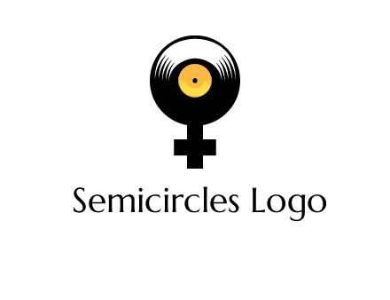 cross sign with gramophone cd logo