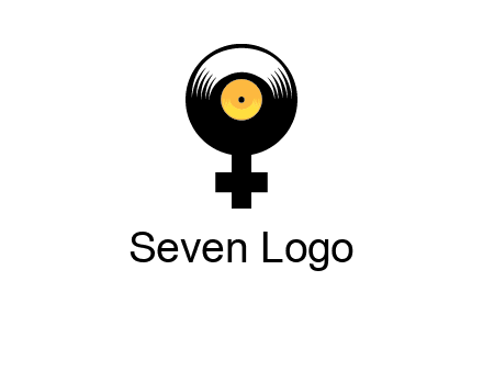 cross sign with gramophone cd logo