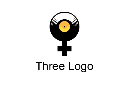 cross sign with gramophone cd logo