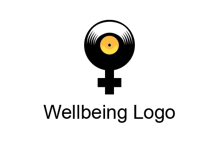 cross sign with gramophone cd logo