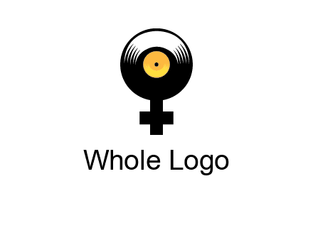 cross sign with gramophone cd logo