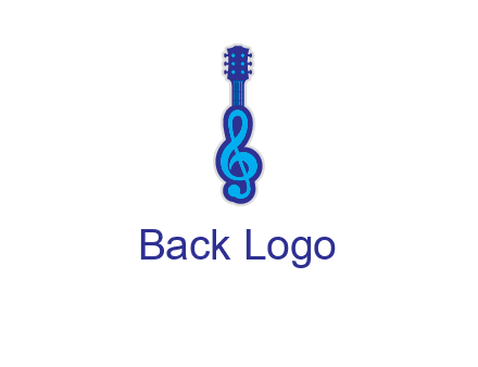 guitar with music notes logo