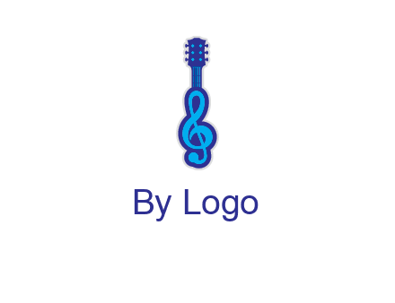 guitar with music notes logo