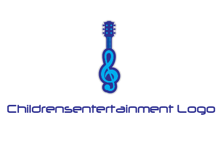 guitar with music notes logo