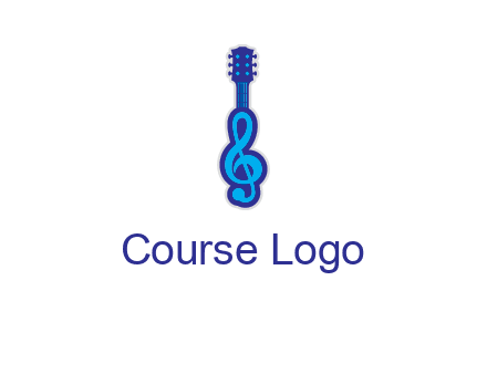 guitar with music notes logo