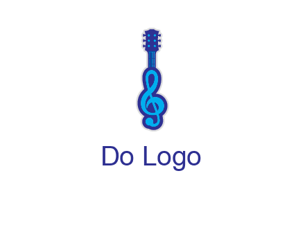 guitar with music notes logo