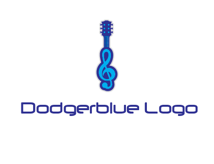guitar with music notes logo