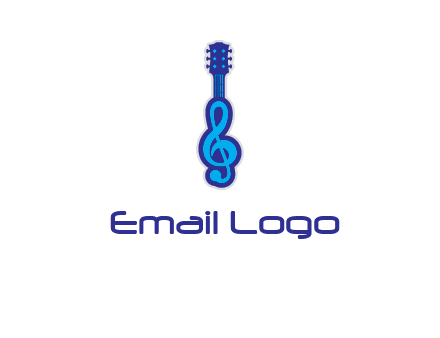guitar with music notes logo