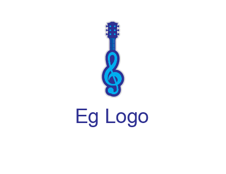guitar with music notes logo