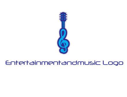 guitar with music notes logo