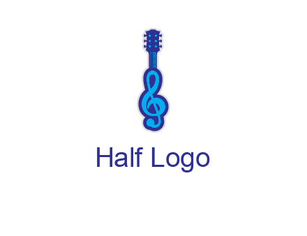 guitar with music notes logo