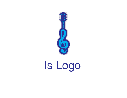 guitar with music notes logo