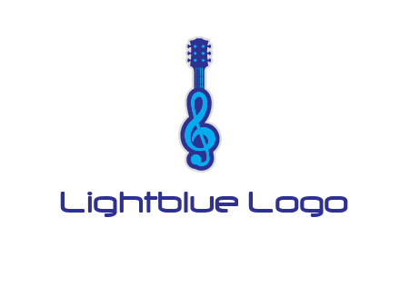 guitar with music notes logo