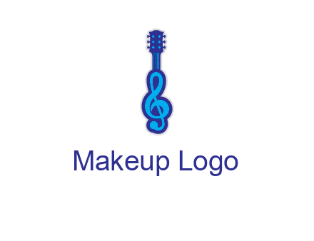 guitar with music notes logo