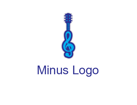 guitar with music notes logo