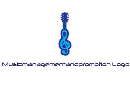 guitar with music notes logo