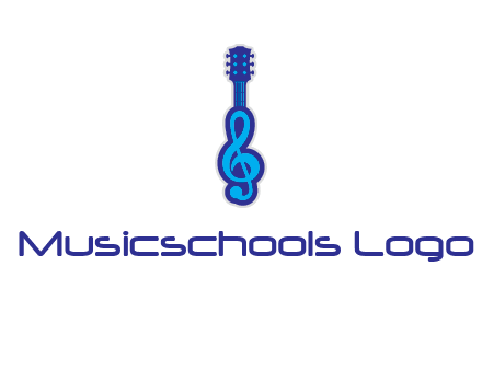 guitar with music notes logo