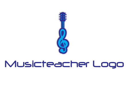 guitar with music notes logo