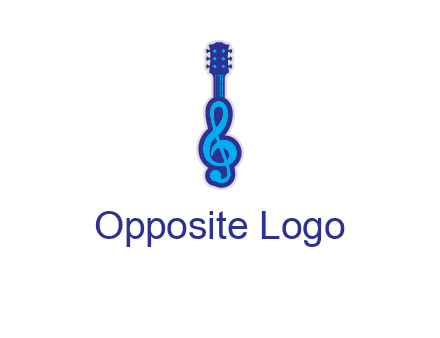 guitar with music notes logo