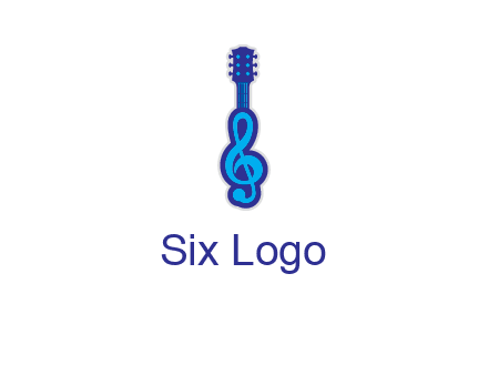 guitar with music notes logo