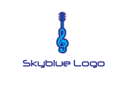 guitar with music notes logo