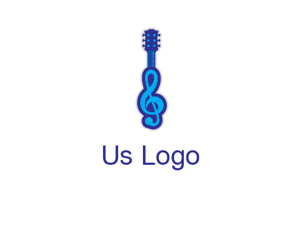 guitar with music notes logo