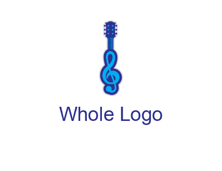 guitar with music notes logo