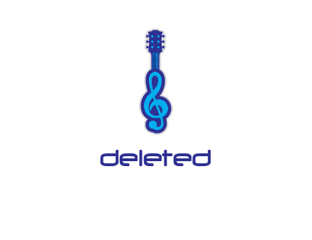 guitar with music notes logo