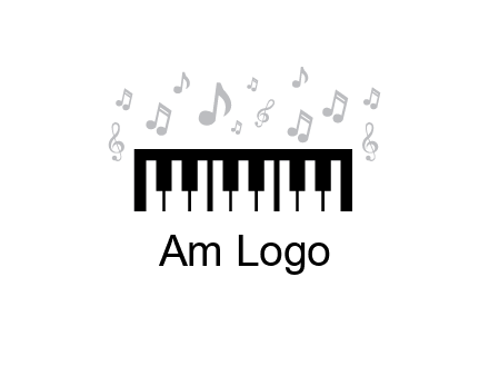 piano icon with music notes