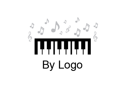 piano icon with music notes