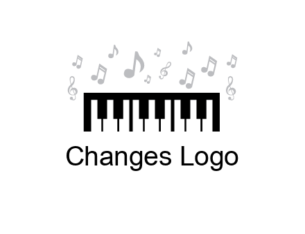 piano icon with music notes