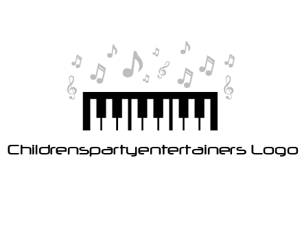 piano icon with music notes