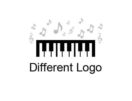 piano icon with music notes