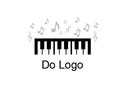piano icon with music notes