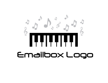 piano icon with music notes