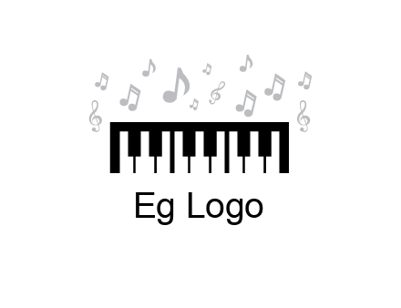 piano icon with music notes