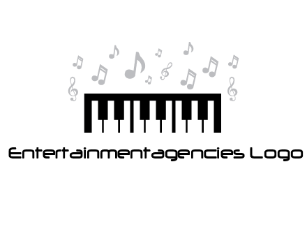 piano icon with music notes