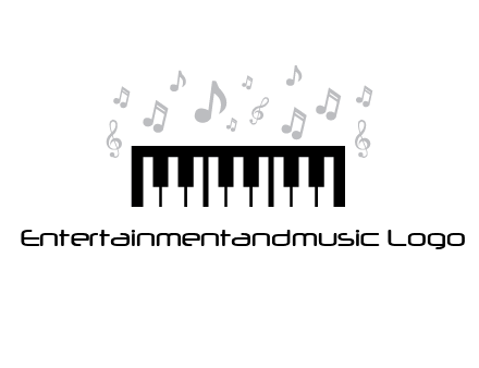piano icon with music notes