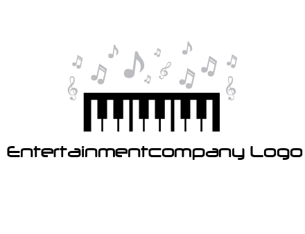 piano icon with music notes