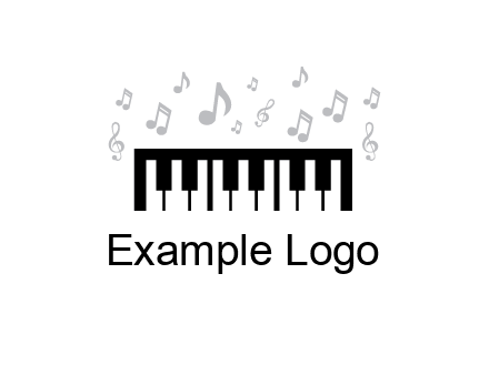 piano icon with music notes