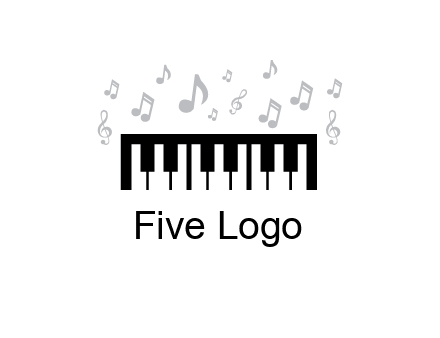 piano icon with music notes